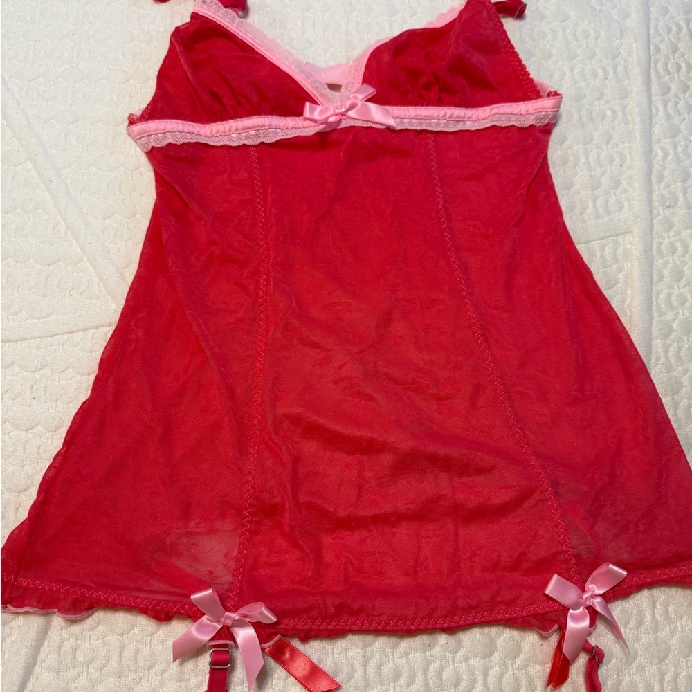 Elegant Pink Lace Chemise lingerie